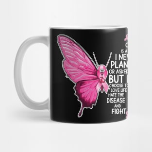 Butterfly Breast Cancer Pink Ribbon Surviving Cancer Gift For Girl Women Mug